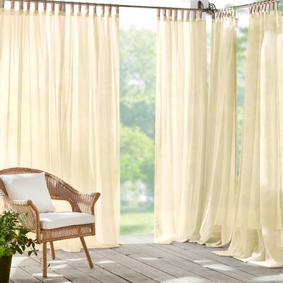 Threadmade Darien Solid Indoor/Outdoor Sheer Velcro Tab Top Single Window Curtain Panel
