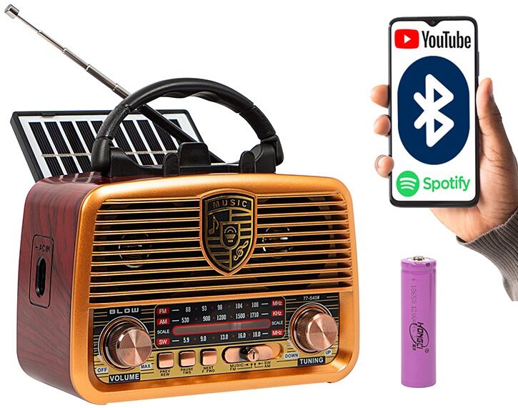 Rádio Portátil Analógico Retro RA10 Bluetooth AM/FM - BLOW