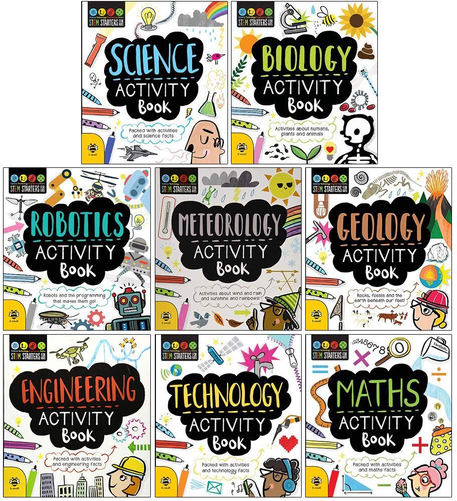 B Small Publishing STEM Starters for Kids 8 Activity Books Collection Set by Jenny Jacoby, Sam Hutchinson & Catherine Bruzzone - Paperback - Ages 7-11 - Science, Maths, Engineering & Technology Puzzles