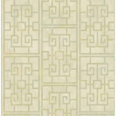 Seabrook Designs Koi Dynasty Lattice Unpasted Wallpaper
