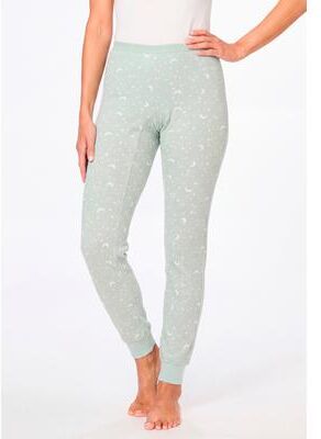 Plus Size Women's Thermal Pant by Comfort Choice in Light Sage Stars (Size 1X) Long Underwear Bottoms