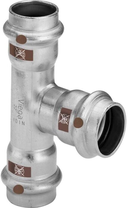 Viega Temponox T-Stück 810146 22 mm, Stahl, nicht rostend, mit SC-Contur