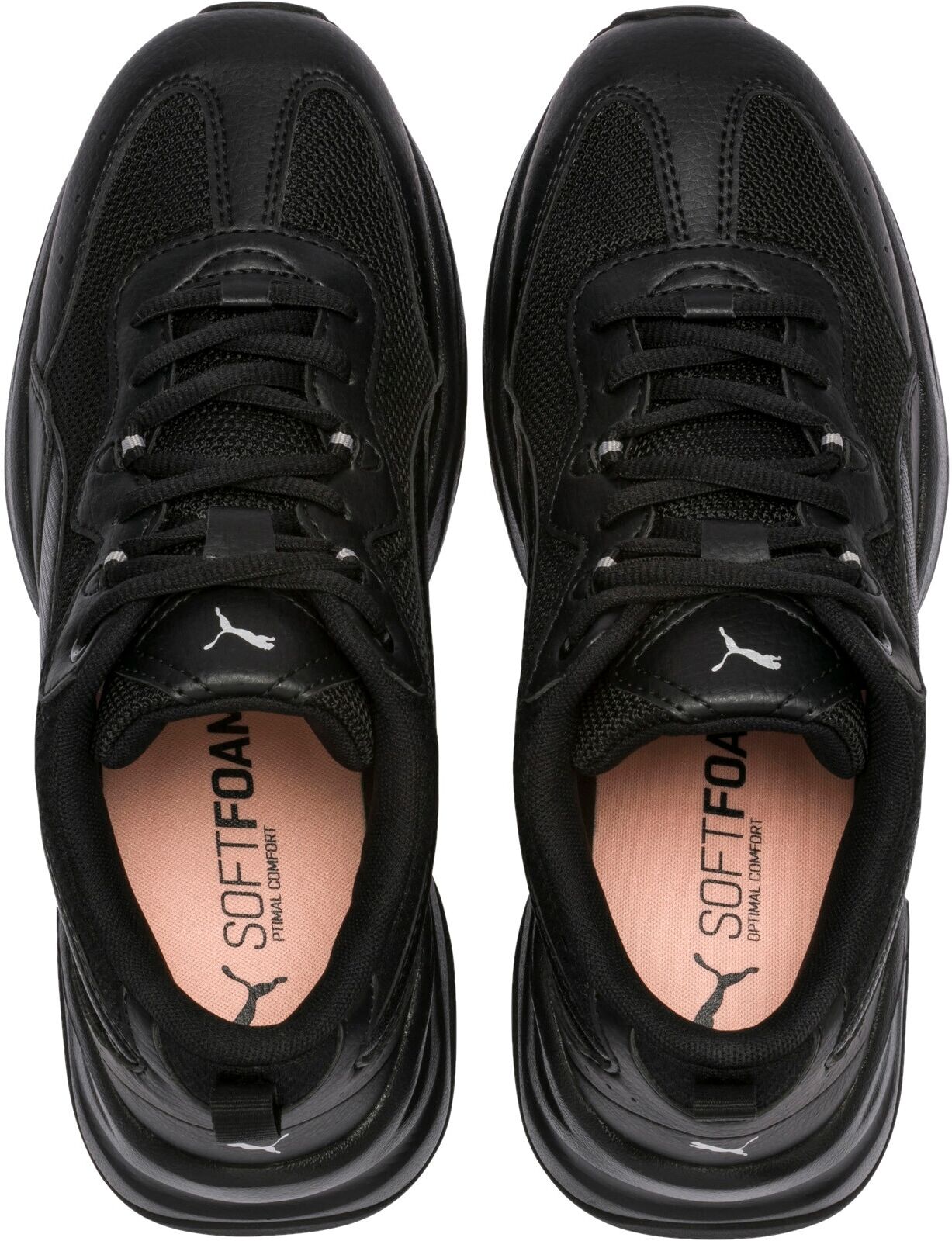 Sneaker PUMA "CILIA", Damen, Gr. 37, Textil, schwarz (puma schwarz, puma silber, peach bud), Synthetik, unifarben, Schuhe Sneaker, atmungsaktives Obermaterial, IMEVA-Zwischensohle puma schwarz, puma silber, peach bud 37, Textil