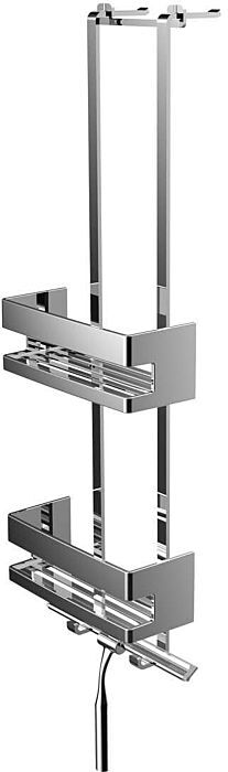 Emco System 2 Türetagere 354500127 chrom, 2 tiefe Eck-Körbe, Duschwischer