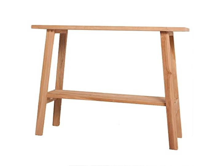 LEBENSwohnART Teak Konsole GEMI-new ca. L100cm Natural Konsolentisch Flurtisch Beistelltisch