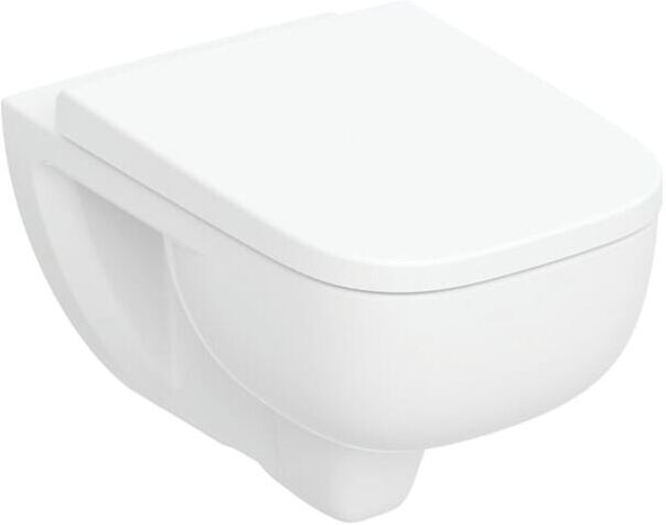 Geberit Renova Plan Wand-Tiefspül-WC-Set 503152008 TurboFlush, mit WC-Sitz, KeraTect/weiß