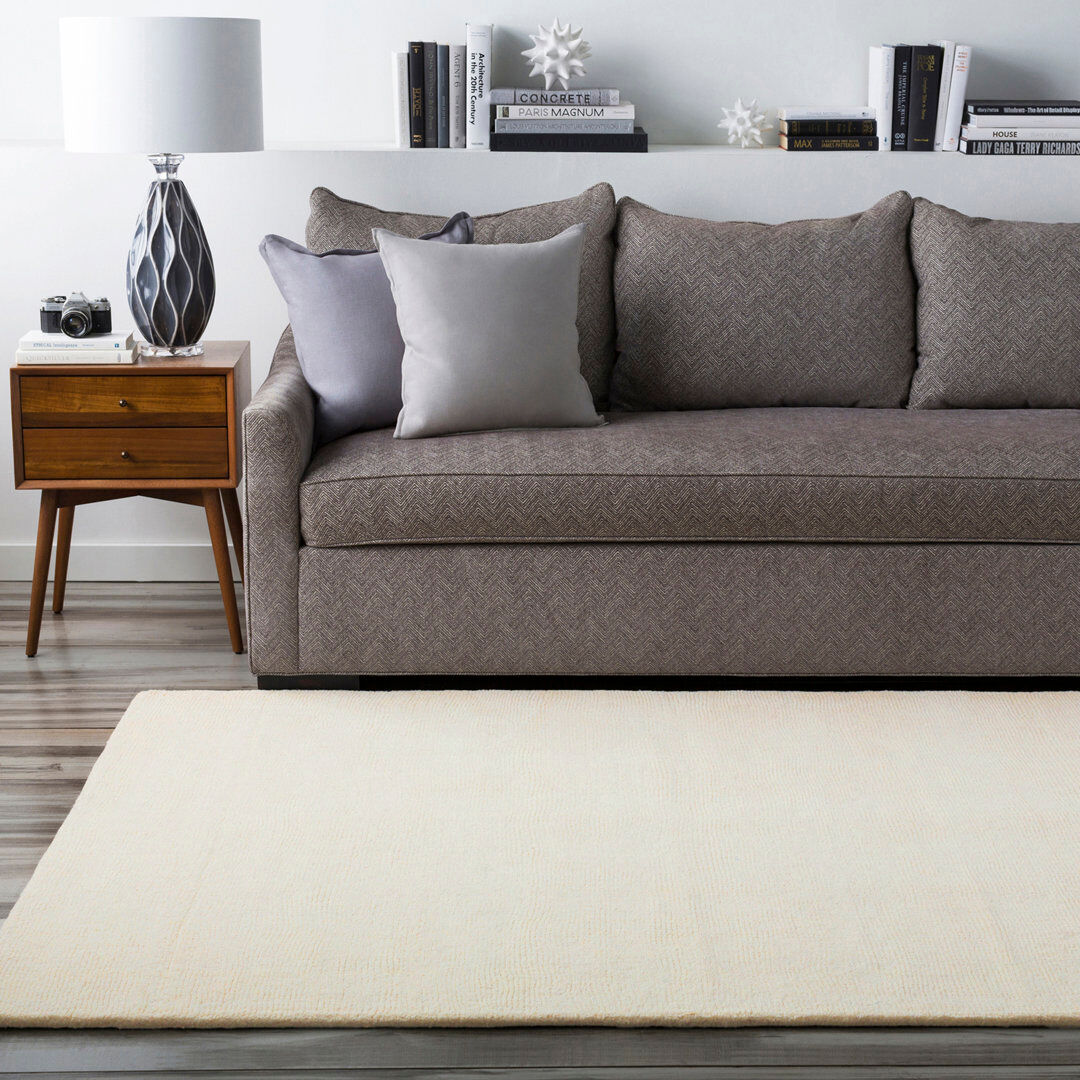 Livabliss Mystique Solid Colour Wool Hand Made Area Rug Beige Rectangle 183 x 274 cm