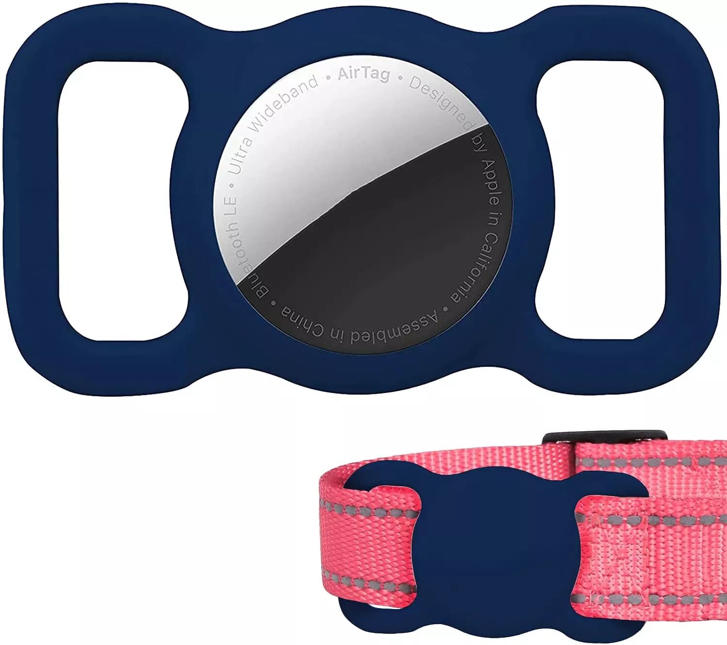 INF Apple AirTag Hülle für Hundehalsband Silikon Dunkelblau