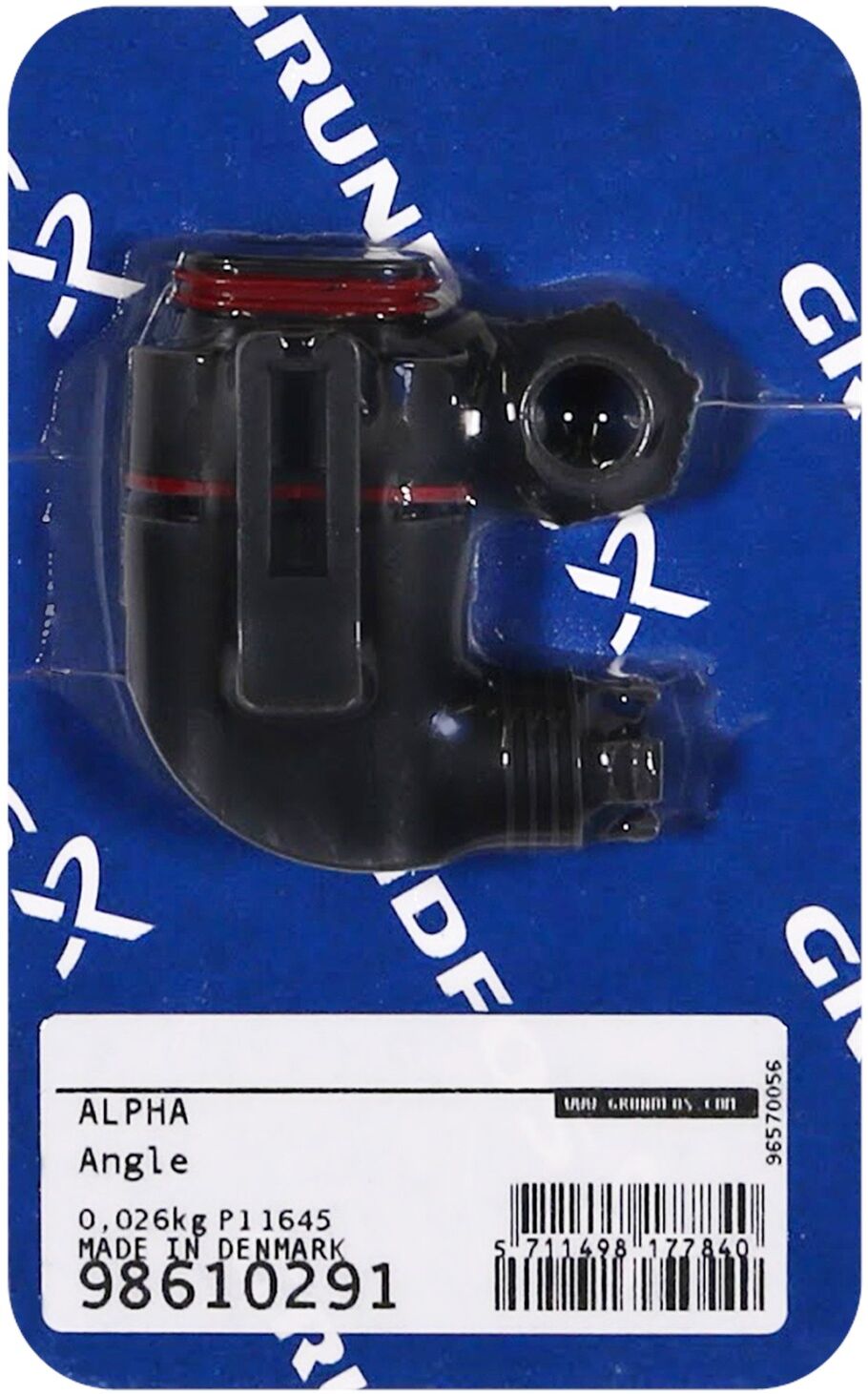 Connecteur Grundfos Alpha 98610291 coudé, complet 90° gauche, kit