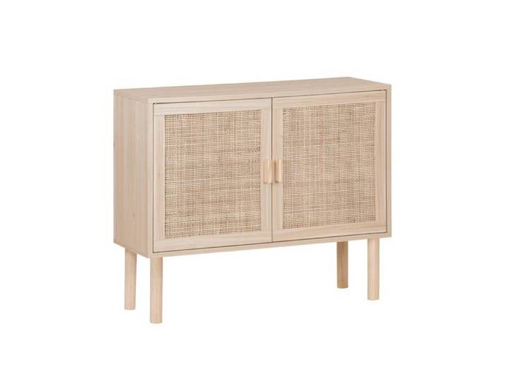 Buffet décor bois et cannage 2 portes 80cm Camargue