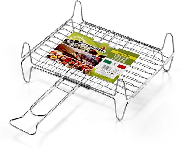 Ompagrill GRATICOLA A RETE DOPPIA 27X37CM CON PIEDI