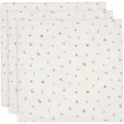 Jollein, Pucktuch + Nuscheli, Spucktücher Animal Friends 3er Set (70 x 70 cm)