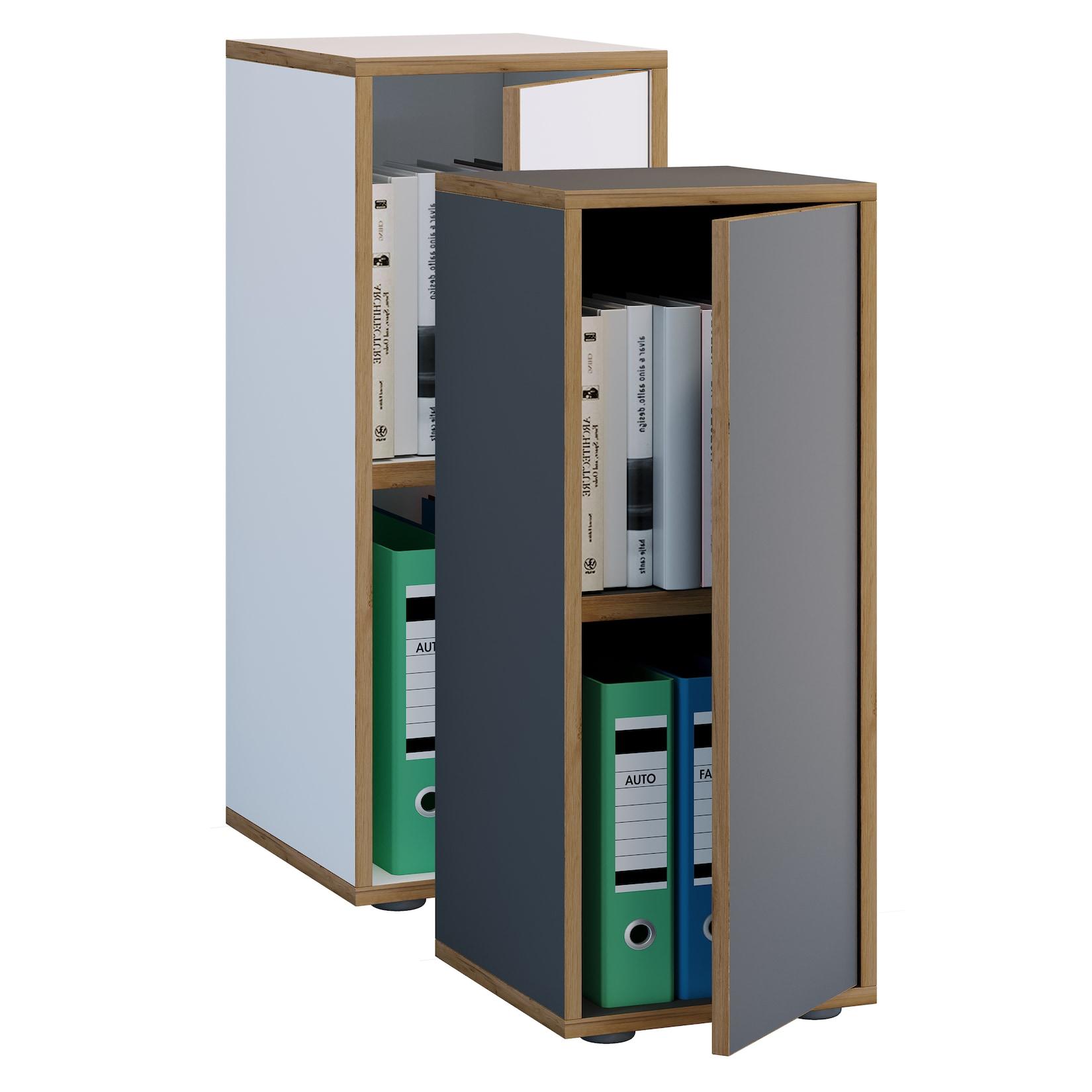VCM Holz Büroschrank Ordner Aktenschrank Büromöbel Schrank Salia 2-fach Breite 30 cm Drehtür