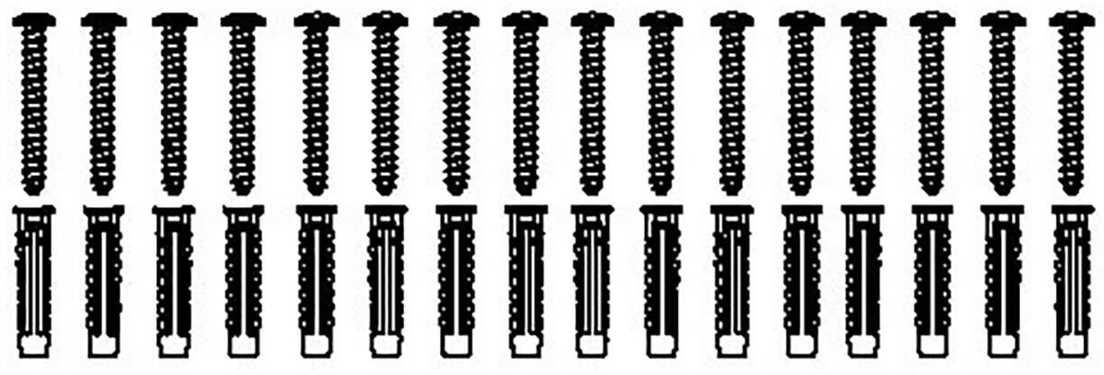 Pressalit fixing material for solid masonry set of 16 V8618