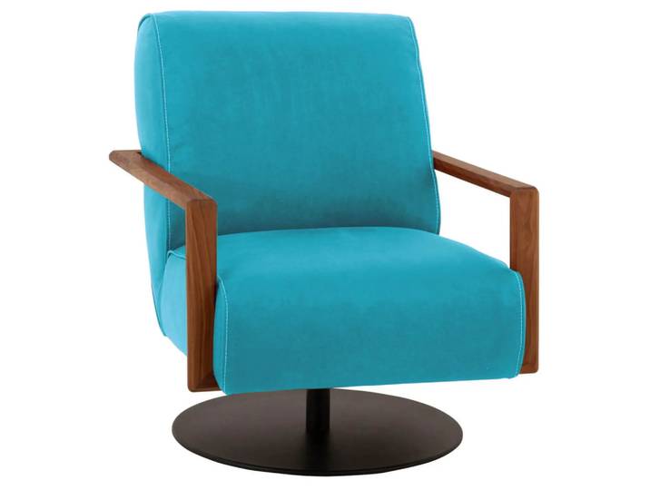 Sessel Iris Basic Koinor / Farbe: Türkis / Material: Leder Basic