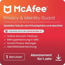 McAfee Privacy & Identity Guard - Abonnement-Lizenz (1 Jahr) - Download - Win, Mac, Android, iOS - Deutsch - R