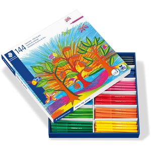 Staedtler Filzstifte 325, C144 Schulbox, Strichbreite 1mm, auswaschbar, 144 Stück