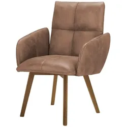 Woodford Esszimmerstuhl mit Steppung im Rücken Leonie , braun , Maße (cm): B: 66 H: 93 T: 66.0