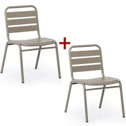 Metall-Bistrostuhl RENO, 1+1 GRATIS, für den Außenbereich, beige