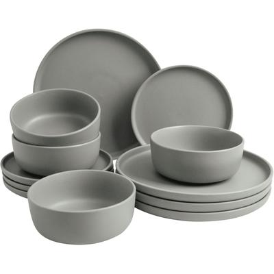 LeGer Home by Lena Gercke "Geschirr-Set, Service Belli" Teller Set, runde Form, Scandi Style, 12 Teile, für 4 Personen