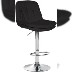 CLP Barhocker Laurel Stoff schwarz/Metall in Chromoptik