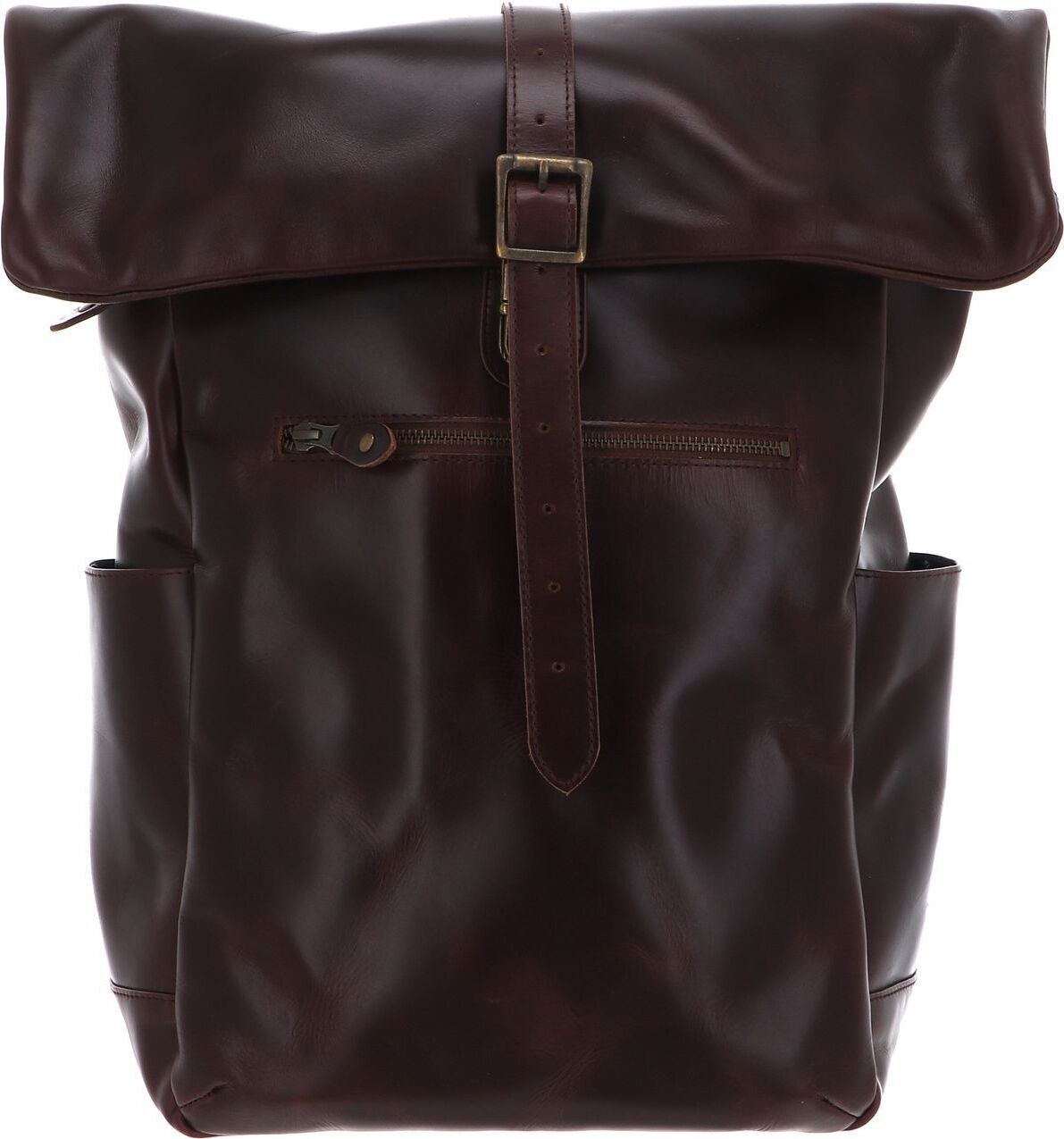 BUCKLE & SEAM Leder Freizeitrucksack Rucksack mit Laptopfach Norman Dot Leather Backpack 28L Brown braun
