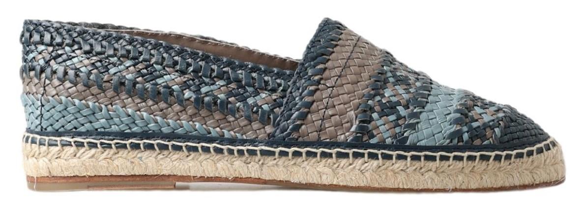 Gewebte Leder-Espadrilles Slipper