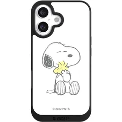 Nivocase Handyhülle für Apple iPhone 16 Hülle NIVOpure Case Schwarz Liebe Peanuts Snoopy (Apple iPhone 16), Smartphone Hülle, Schwarz