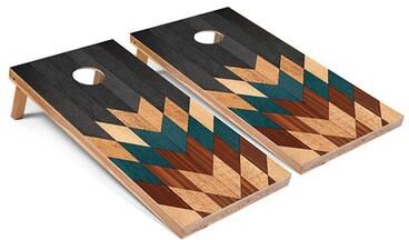 Skip's Garage Wooden Pixels 2x4 Cornhole Board Set