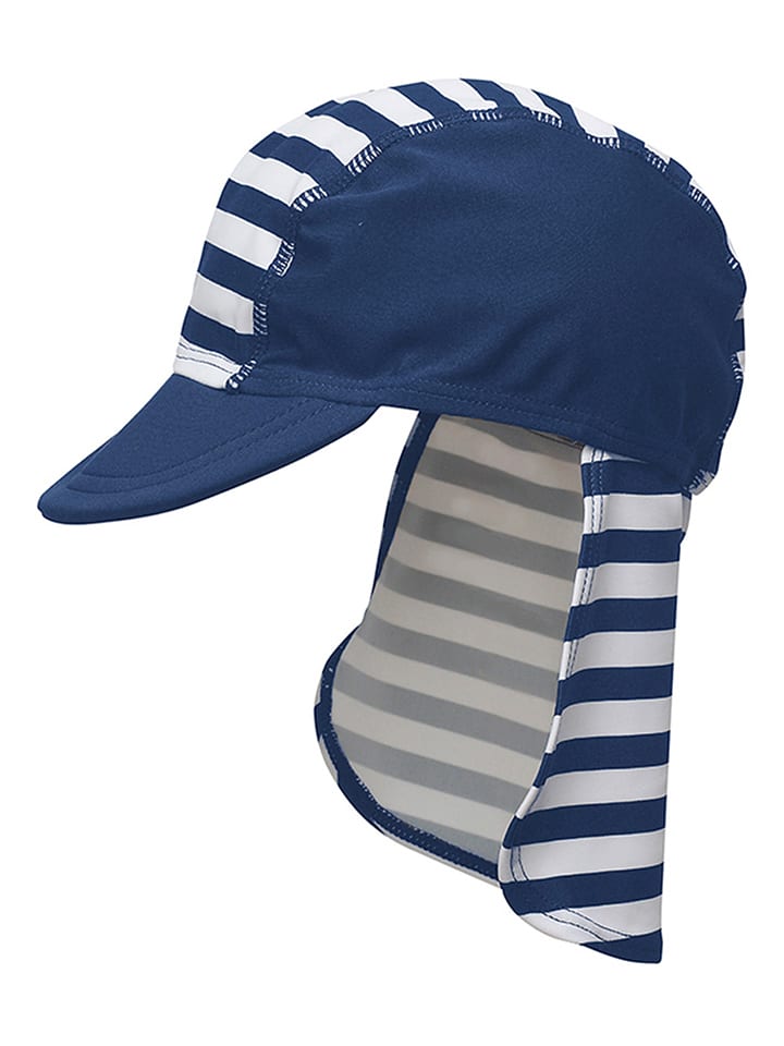 Playshoes Nackenschutzcap "Maritim" in Weiß/ Dunkelblau - 49 cm