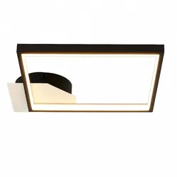 LED  Deckenlampe schwarz Wohnzimmerleuchte Designlampe Deckenleuchte, 19W 2150lm warmweiß, LxH 29 x 4,7 cm
