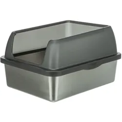 Trixie Edelstahltoilette mit Rand 40 x 29 x 52 cm, grau (Katzenklo geschlossen), Katzenklo