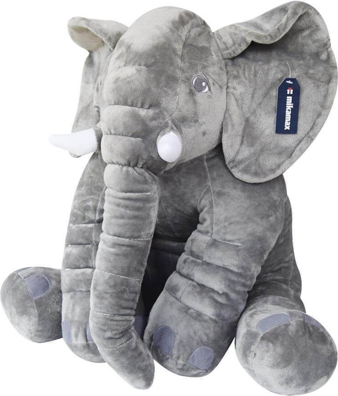 MikaMax Pluchelefantenkussen voor kinderen, 65 cm