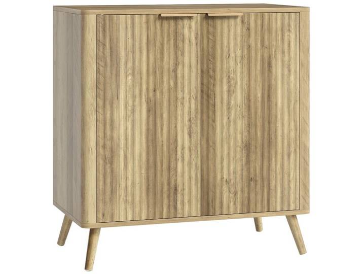 Buffet façade cannelée SOLEA aspect bois