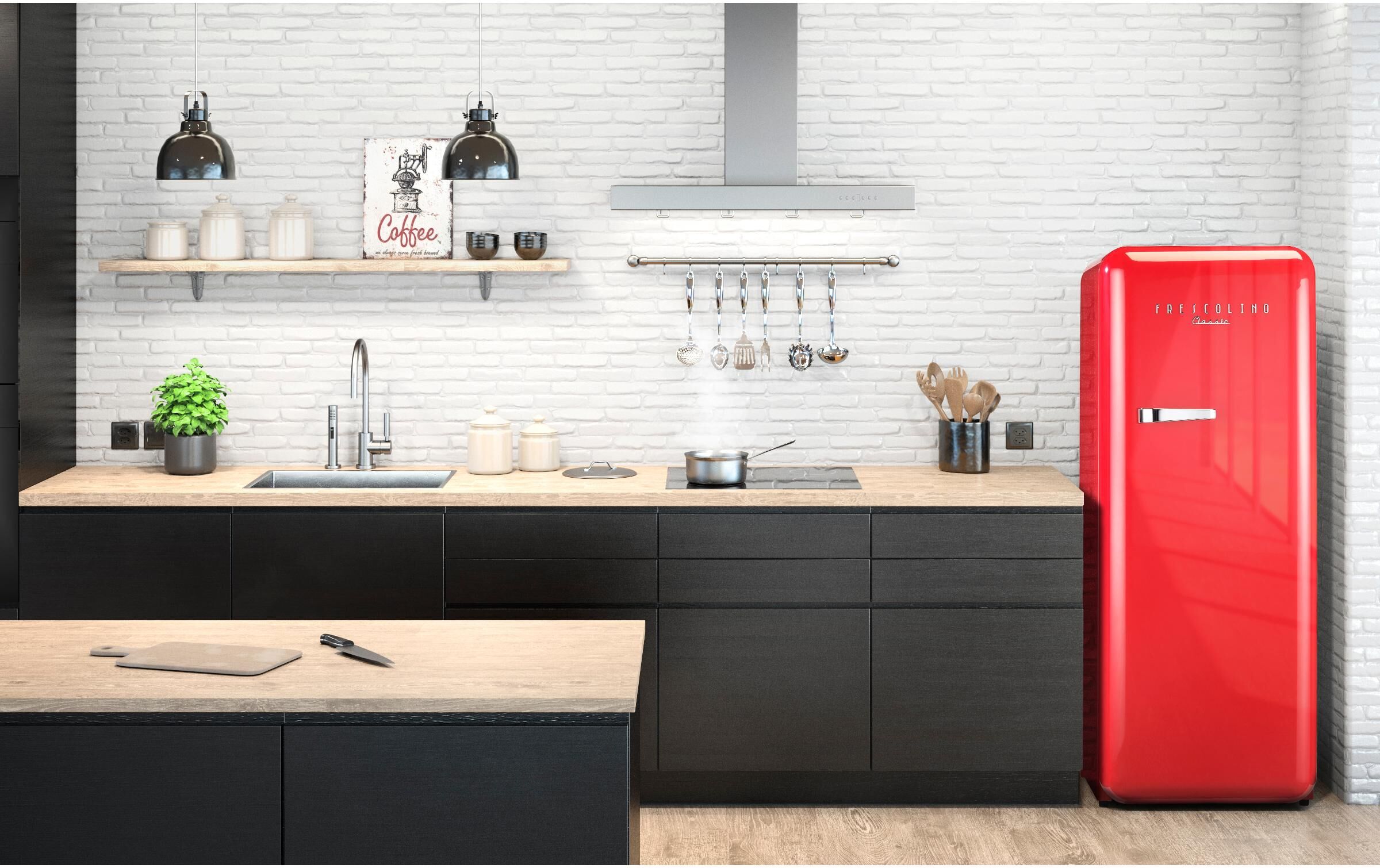 TRISA Kühlschrank "Frescolino Classic rot", Energieeffizienz: E, rot, B:60cm H:152,4cm T:63cm, Kühlschränke, Kühlschrank rot Einheitsgröße