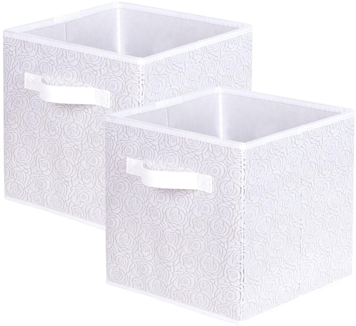 Omgoods Vouwbare Opbergdozen met Handvatten, 2 Stuks, Solid Textiel