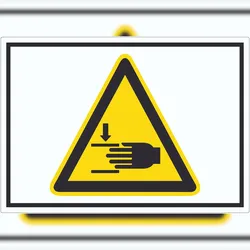 HB-Druck Achtung Handverletzungen Symbol Aufkleber A2 (420x594mm)