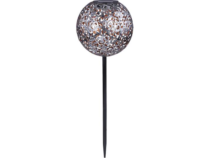LED Solarleuchte GLOBO LIGHTING SOLAR , silber, 1, 1 Stk., Leuchten, LED Solarleuchte, Solarlampe für Garten, Toller Lichteffekt, Solarkugel mit Erdspieß