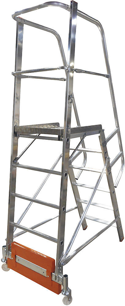 Alu-Plattformleiter STABILO Vario kompakt, für enge Gänge, Breite 820 mm, 6 Stufen KRAUSE