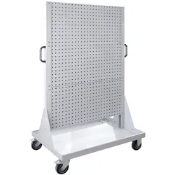PROREGAL Rollwagen mit 6 Lochplatten | HxBxL 171x106x73cm | Lichtgrau