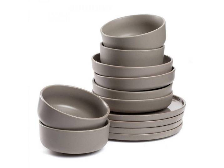 LEONARDO Geschirr-Set Leonardo Geschirr-Set Roma Taupe (12-teilig)