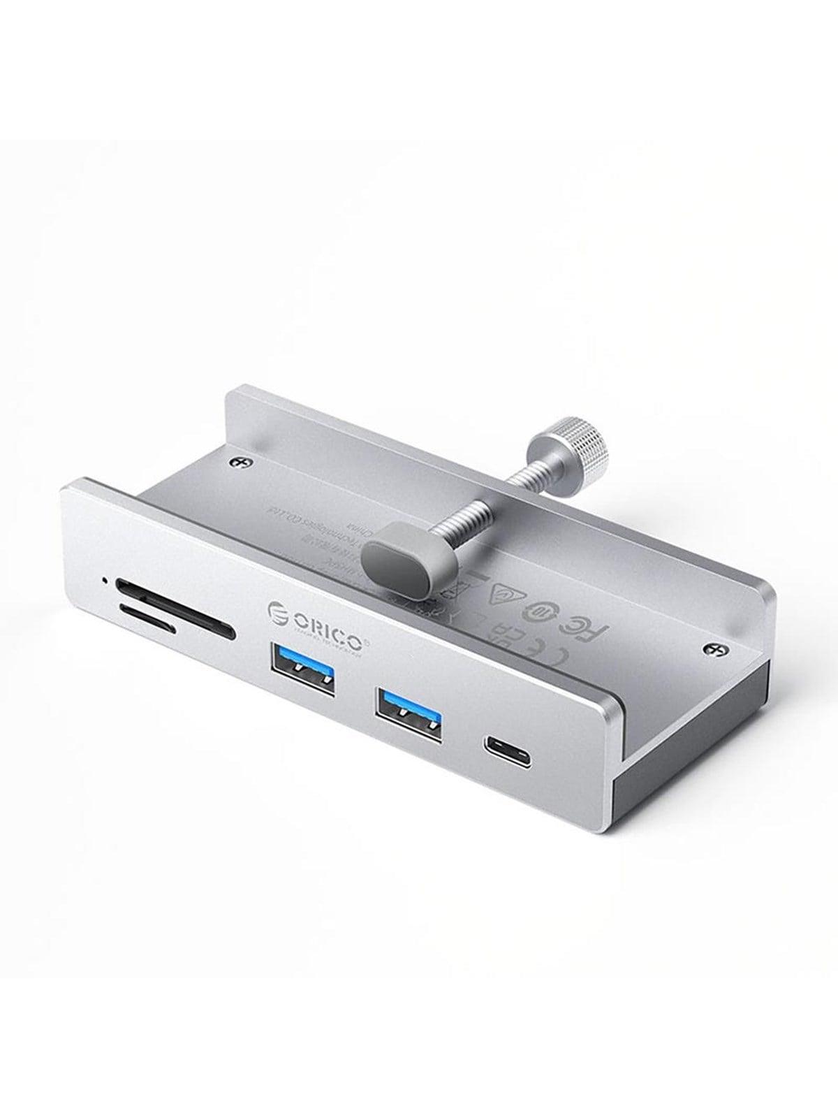ORICO MH5PC Hub Clamp-Mounted USB-C / 2x USB-A 3.2 + 1x USB-C 3.2 + 1x SD&TF - Silver USB-Hubs - USB 3.2 - 5 - Grau