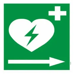 Defibrillator Pfeil rechts, Folie, selbstklebend