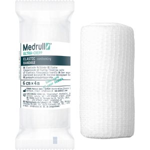 Medrull Fixierbinden Ultra-Crepp, in Folie, elastisch, steril, einzeln verpackt, mit Webkante, 4m x 6cm, 10 Stück