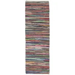 FLICKENTEPPICH-LÄUFER bunt gestreift 66/200 cm