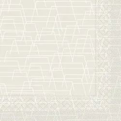 Mank Serviette aus Tissue - Tarik in Hellgrau, 33 x 33 cm, 100 Stück - Strukturen Linien Muster