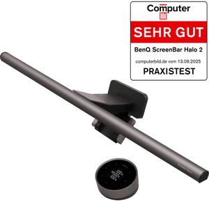 BenQ Monitorlampe ScreenBar Halo 2 mit USB und LED, 1.200 lm / 15 W, dimmbar, mit Lichtsensor, 50 cm