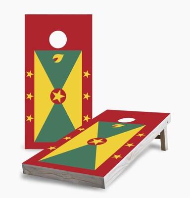 Skip's Garage Grenada Flag Regulation 2x4 Cornhole Game Set