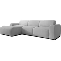 ECKSOFA L Form Didim mini Hellgrau 310/165/78 cm – stilvolle kleine Eckcouch L
