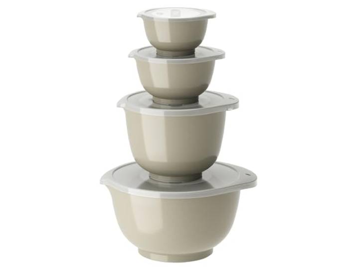 Rosti Margrethe Set de 4 Bols Mélangeurs en Plastique - 4 Couvercles Inclus - Saladiers Hermétiques - Saladiers Hermétiques - 0\,25 litre\, 0\,5 litre\, 1\,5 litre et 3 litres\, Humus